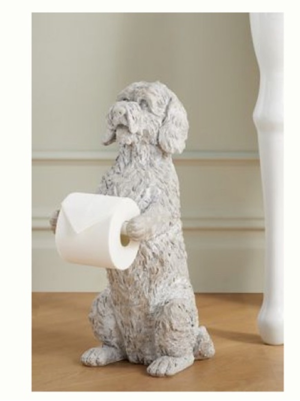 Anthropologie Doodle Dog Standing Toilet Paper Holder